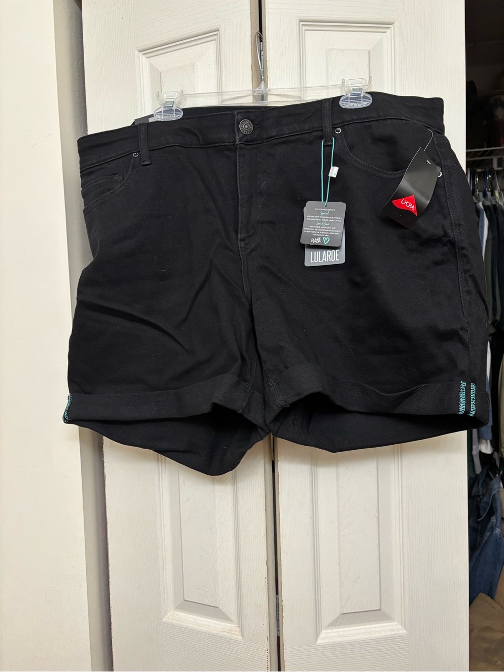 LuLaRoe Black Roll-Cuff Women's Jean Shorts
